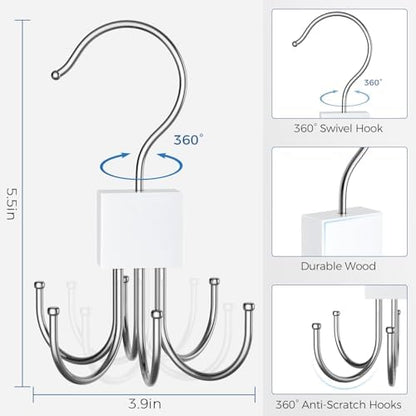 Belt Rack Hanger, Belt Hanger Organizer for Closet 360° Rotatable