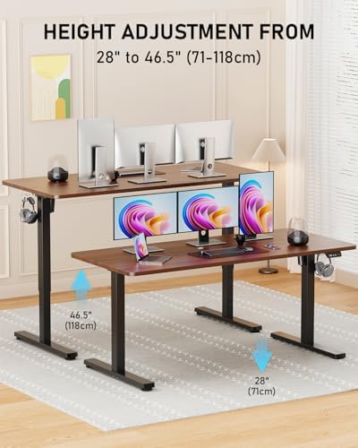 55" Large Electric Standing Desk Adjustable Height for Home Office