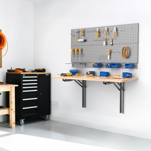 WALMANN Wall Mounted Folding Workbench, Folding Wall Table, 32x18 in