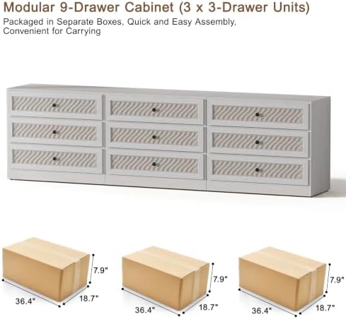3 Drawer Dresser Set of 3, Modern 31.3" Wide Wooden Dresser