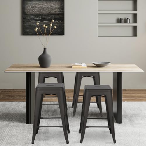 FDW | 24" Metal Bar Stools | Bronze | Set of 4