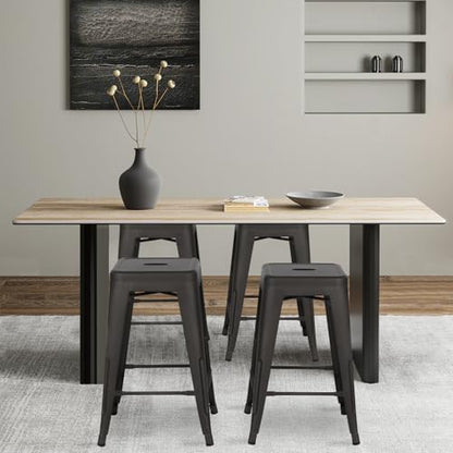 FDW | 24" Metal Bar Stools | Bronze | Set of 4