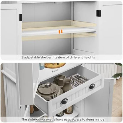 ARTPOWER 72" Pantry Storage Cabinet with Door Shelves