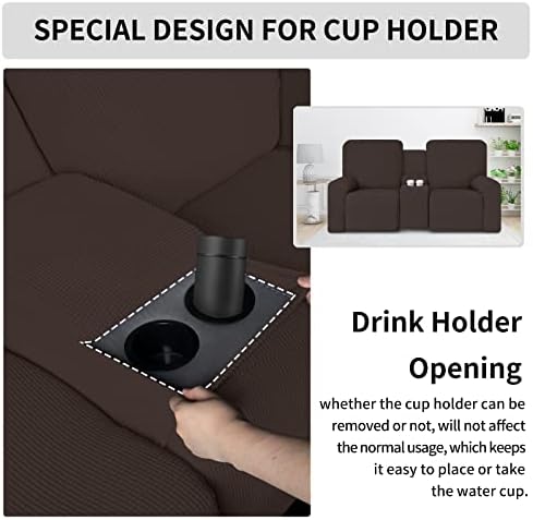 Easy-Going 1 Piece Reclining Loveseat with Middle Console Slipcover
