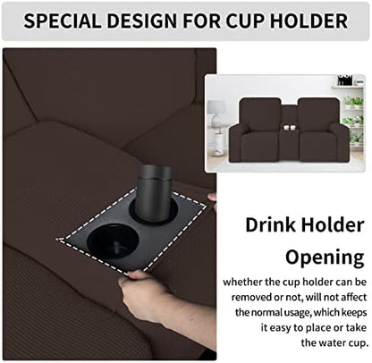 Easy-Going 1 Piece Reclining Loveseat with Middle Console Slipcover