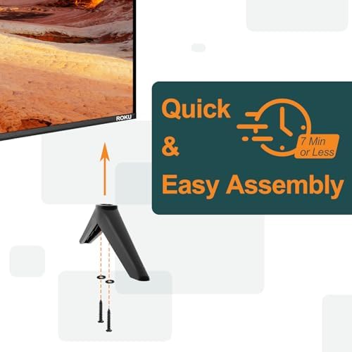 Yaotieci TV legs for TCL Roku TV Stand legs 55 inch 32 inch 50 inch 55S525 55S450F 55S410R 55S450R 50S450R 50S425 32S330 32S327 32S325 for TCL Roku TV Legs with Screws, Easy to Install