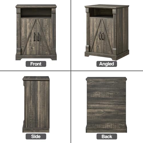 BuildHom 24" Farmhouse Storage Cabinet with Barn Doors, Coffee Bar Cabinet