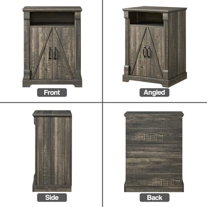 BuildHom 24" Farmhouse Storage Cabinet with Barn Doors, Coffee Bar Cabinet