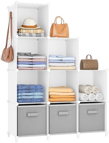 HOMIDEC Closet Organizers and Storage, 9 Cube Storage Organizer, White