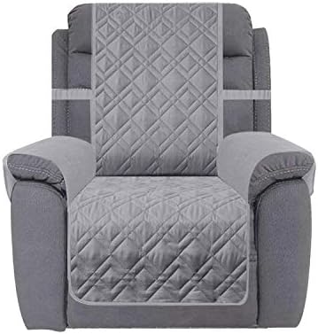 Ameritex Waterproof Nonslip Recliner Cover Stay in Place, Dog Chair Cover Furniture Protector, Ideal Recliner Slipcovers for Pets and Kids (Light Grey, 30'')