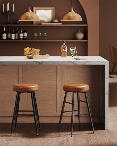 VASAGLE Bar Stools Set of 2, Kitchen Counter Stools, 24.8-Inch Tall