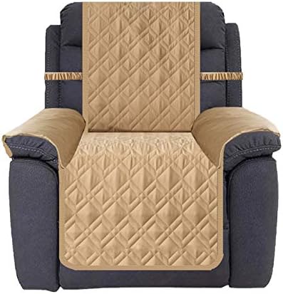 Ameritex Waterproof Nonslip Recliner Cover Stay in Place, Dog Chair Cover Furniture Protector, Ideal Recliner Slipcovers for Pets and Kids (Sand, 30'')