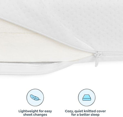 Davinci Birdie 3-in-1 Baby Crib & GREENGUARD Mattress Bundle - Walnut | Low-Profile Crib Convertible to Toddler Bed & Daybed - Easy to Assemble - Includes Mattress w/ Removable Waterproof Cover