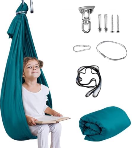 Aokitec Sensory Swing for Kids & Adult, Indoor Outdoor Cuddle Hammock Chair