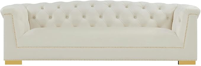 TOV Furniture Farah Cream Velvet Sofa