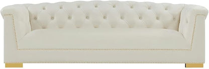TOV Furniture Farah Cream Velvet Sofa