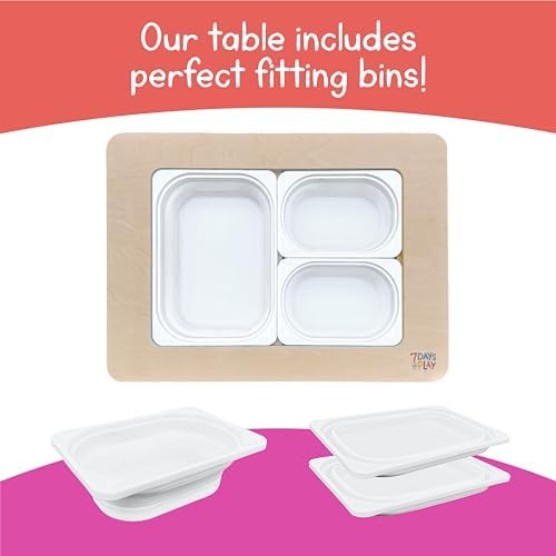 Sensory Play Activity Table with Foldable Legs, Storage Bins, and Lid - Sensory Table for Toddlers & Kids | Great Gift for Birthdays, Christmas & Special Occasions