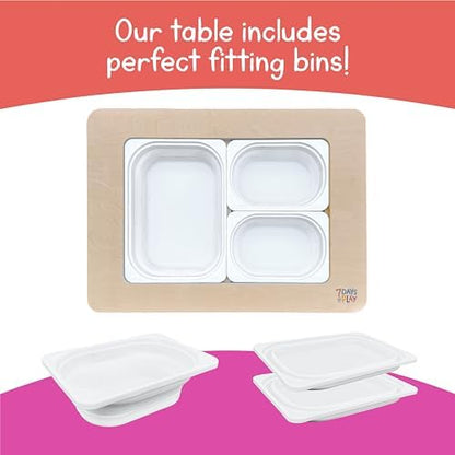 Sensory Play Activity Table with Foldable Legs, Storage Bins, and Lid - Sensory Table for Toddlers & Kids | Great Gift for Birthdays, Christmas & Special Occasions