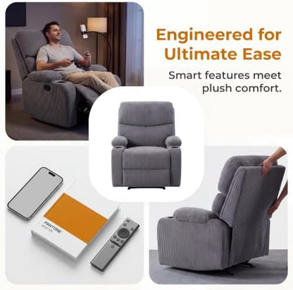 NicBex Manual Lounge Recliner Chair with Cup Holders & Phone Holder, Gray