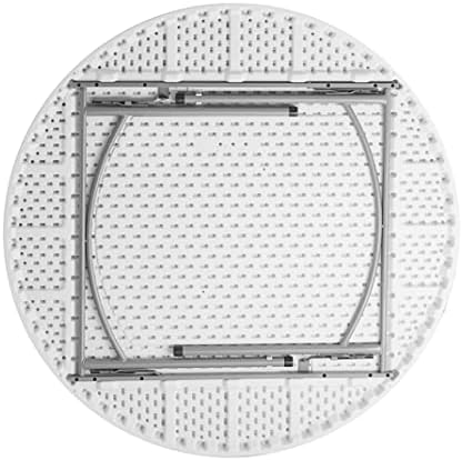 6 Pack 60" Round Granite White Plastic Folding Table - Heavy Duty Banquet, Party, Wedding Table - 5-Foot
