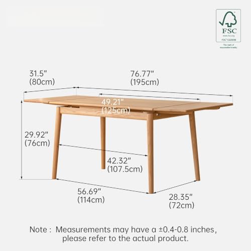 49’’-77’’ Extendable Dining Table and Chairs Set of 4
