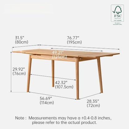 49’’-77’’ Extendable Dining Table and Chairs Set of 4
