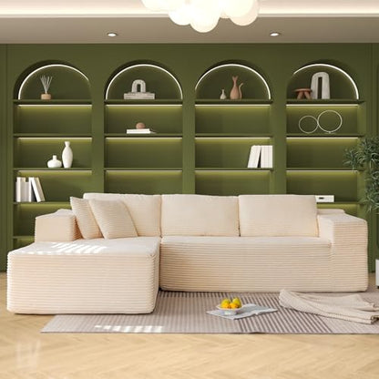 HOMREST 106" Cloud Sectional Boneless Couch, L-Shape Modular Sectional Sofa