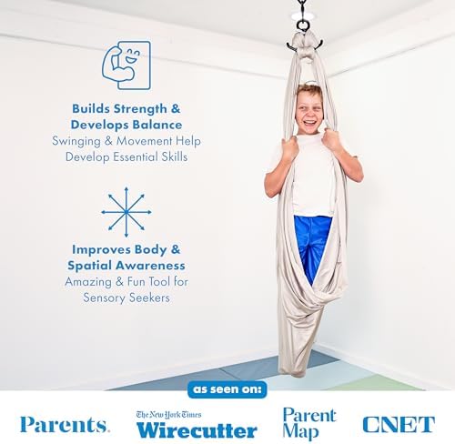 Harkla Sensory Swing for Kids & Adults, Holds 200lbs, Includes 360° Swivel