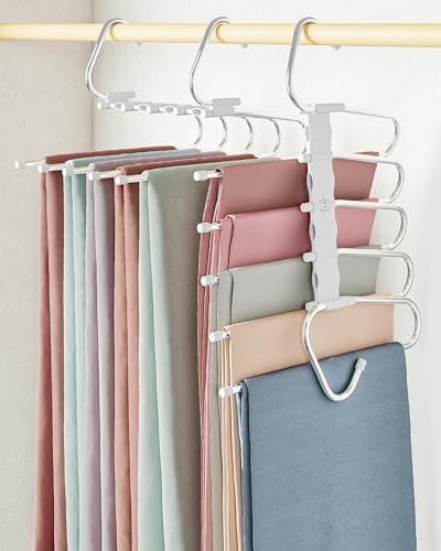 Pants Hangers Space Saving - 4 Pack - Non-Slip Multi-Tier Hangers