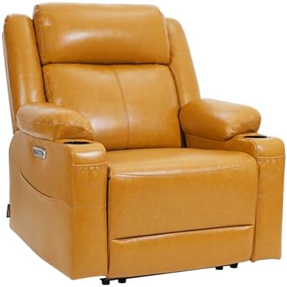 EONIX Zero Clearance Wall Hugger Power Recliner for Small Spaces, Orange