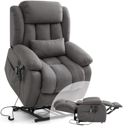Infinite Position Lay Flat Power Lift Recliner Chair for Elderly, Grey