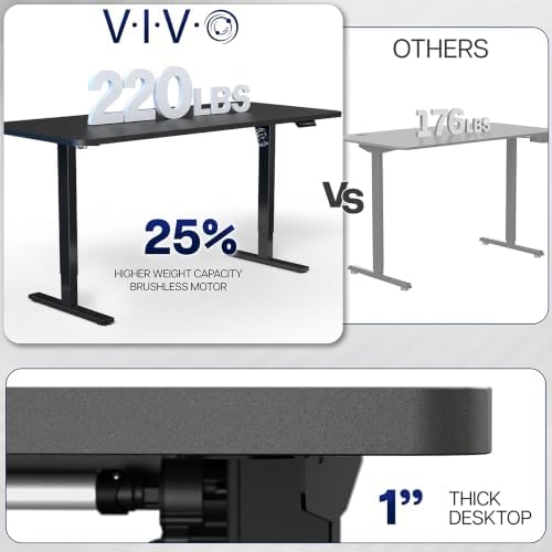 VIVO Electric Standing Desk, Smooth 3-Pc 71" x 30" White/Light Wood Top
