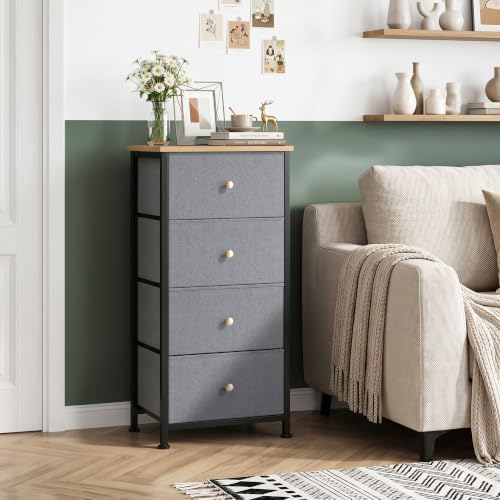 4 Drawer Dresser for Bedroom, Fabric Storage Drawer Unit
