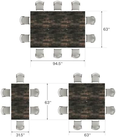 Tribesigns Square Dining Table Set of 4, 31.5" Industrial Dinner Table with Metal Base, Kitchen Table for Dining Room, Small Space, Apartment, Rustic Brown & Black (Chairs are not Included)