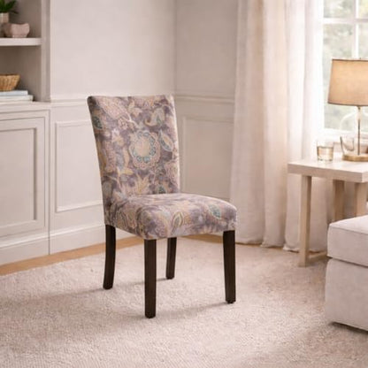 HomePop Parsons Dining Chair - Dark Grey Floral (Set of 2)