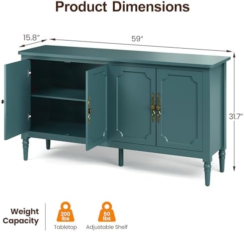 RoyalCraft Sideboard Buffet Cabinet with Storage, Kitchen Buffet Cabinet