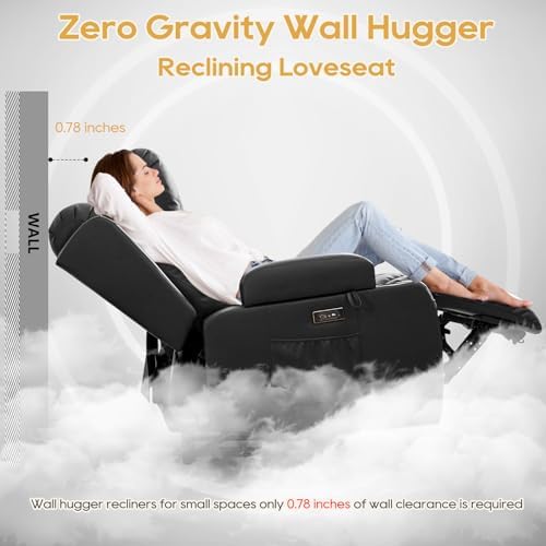 IPKIG Power Loveseat Recliner Sofa with Flip Back Console, 110.9" - 5 Seat