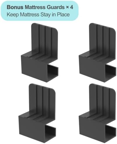 Bilily 10 inch Full Size Metal Bed Frame with Round Corner Legs,Headboard Holes,Heavy Duty Steel Slat Support Platform Full Bed,Mattress Retainer,No Box Spring Needed, Easy Assembly,Squeak Resistant