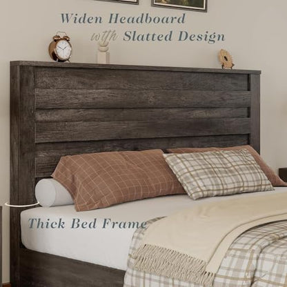 Albott Farmhouse King Platform Bed with 49" Headboard & Footboard