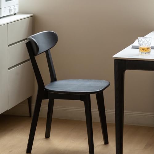 Black Solid Oak Dining Chair, Kitchen Chair, Single
