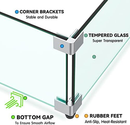 Skyflame 19" Square Fire Pit Screen Glass Wind Guard