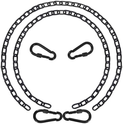 2 Pack 83in Hanging Swing Chain with 4 Carabiners, 660LB Capacity Hanging Kits Heavy Duty Hanging Chair Hardware for Hammock Swing Hanging Chair Punching Bags Sandbag Indoor Outdoor Yoga Gym (Black)