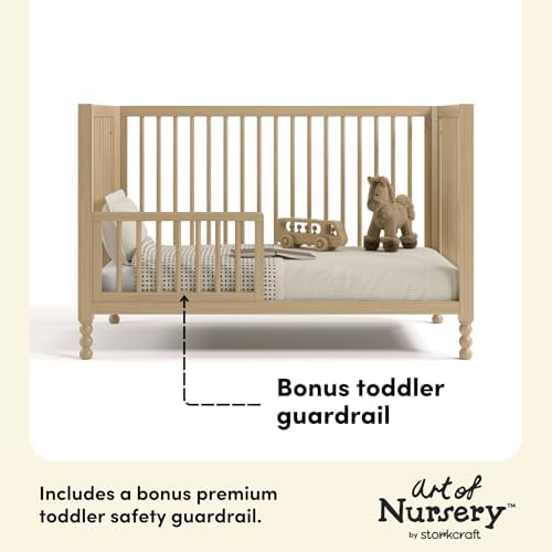 Storkcraft Rio 5-in-1 Convertible Crib and Toddler Guardrail, Driftwood