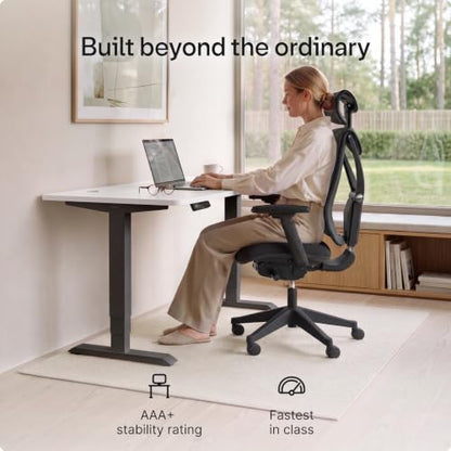 Desktronic HomePro Standing Desk 80x30 — Made in Europe, Ergonomic Sit Stand Home Office Desk, Electric Height Adjustable, Dual Motor, USB & USB-C Charging, Wobble-Free, Touchscreen, 3 Memory Presets