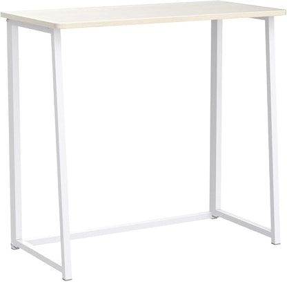 WOHOMO Folding Desk, Small Foldable Desk 31.5" for Small Spaces, Space Saving Computer Table Writing Workstation for Home Office, Easy Assembly, Oak