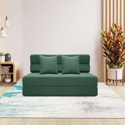 Folding Sofa Bed, Fold Out Couch Memory Foam Sleeper Chair with 2 Pillows