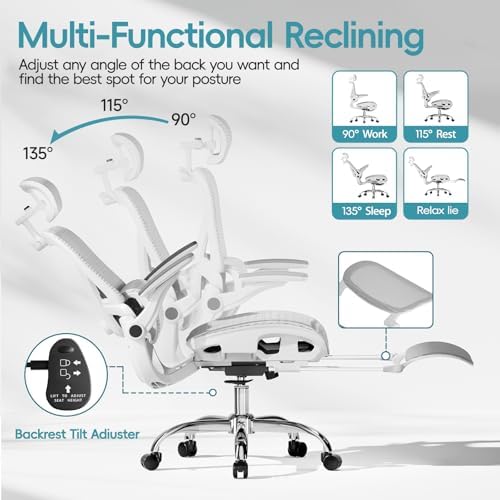 Ergonomic Office Chair, Home Office Desk Chairs with Adjustable Lumbar