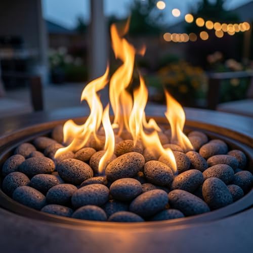 Midwest Hearth Tumbled Lava Rocks for Fire Pits, Large (2-3 In), 10 Lbs
