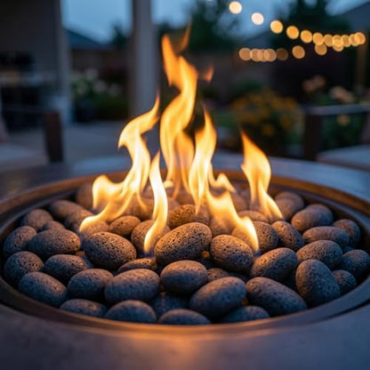 Midwest Hearth Tumbled Lava Rocks for Fire Pits, Large (2-3 In), 10 Lbs