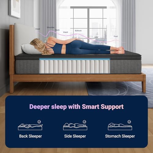 Avenco 10 Inch King Size Mattress, Medium Firm Hybrid Mattress in a Box
